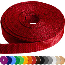 TECEUM 38 mm Webbing ? Red ? 23 m ? Strong Webbing for Outdoors Indoors Crafting DIY (1.5? 25y)