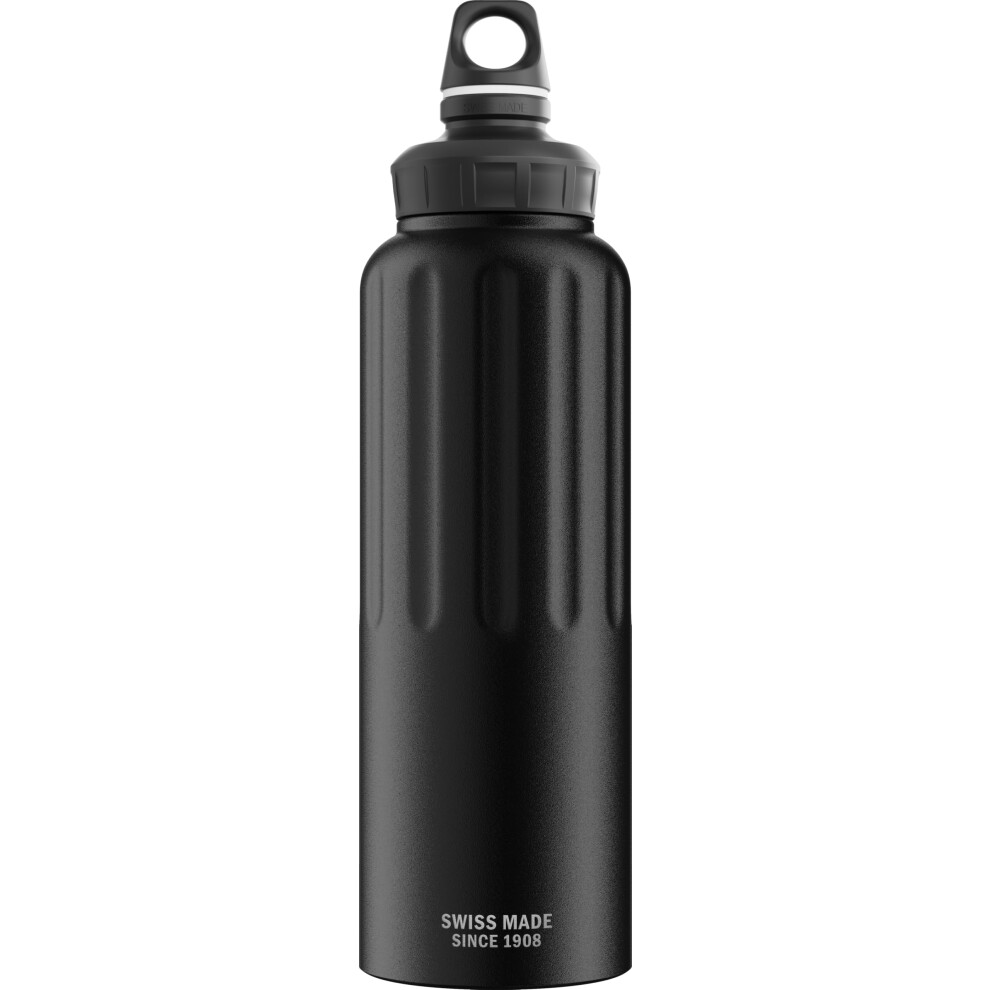 Sigg - Aluminum Sports Water Bottle - Wmb Traveller Black - Climatepartner Certified - Suitable For Carbonated Beverages - Leakproof - Lightweight