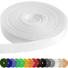TECEUM 25 mm Webbing ? White ? 46 m ? Strong Webbing for Outdoors Indoors Crafting DIY (1? 50y)