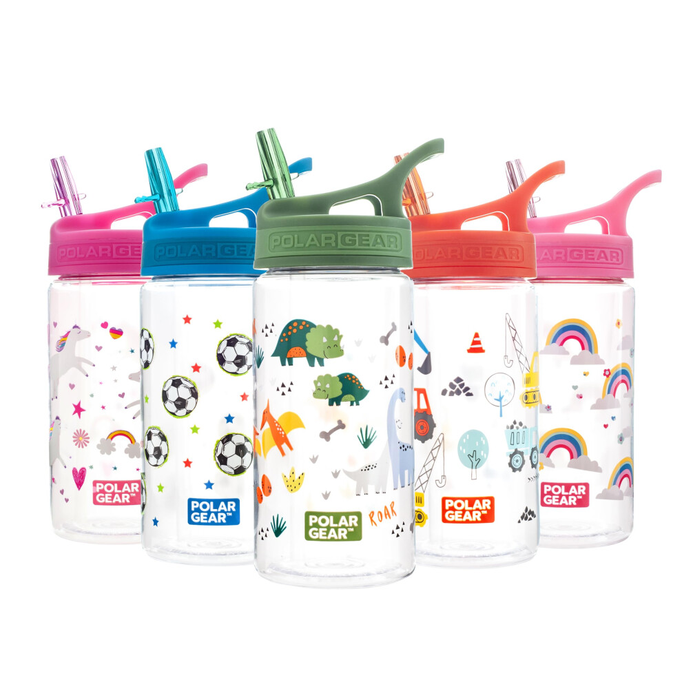 Polar Gear Kids Water Bottles With Straw - 400Ml Bpa Free Toddler Water Bottle With Straw - 100% Leakproof Kids Drink Bottle With Carry Handle