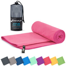 Fit-Flip Microfibre towel - compact, ultra lightweight & quick dry - perfect for gym, travel & beach - swimming towels for sports, camping & hiking