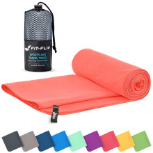 Fit-Flip Microfibre towel - compact, ultra lightweight & quick dry - perfect for gym, travel & beach - swimming towels for sports, camping & hiking