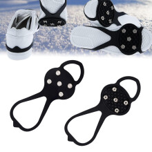 KIPTVO Gripper Spikes for Shoes, Crampons, Ice Cleats for Shoes and Boots, Silicone Stainless Steel Grippers Shoe Spikes Grips, Universal Non-Slip