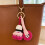 Porte-clés en Crochet avec thème de raquette de badminton,-Vert 3