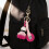 Handmade Crochet Badminton Racket Keychain Decorative-Red 4