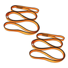 FOSER 18mm Nylon sling Runner, high-strength Nylon Rope, Apply to yoga hammocks, Hiking, Creating anchor systems, Downhill sports, etc (Orange(2pcs),