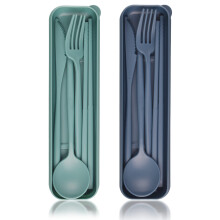 Travel Cutlery Set with Case, 2 Sets Plastic Knife Fork Spoon Set, Reusable Camping Portable Cutlery Set for Daily Use or Travel Picnic Camping Work