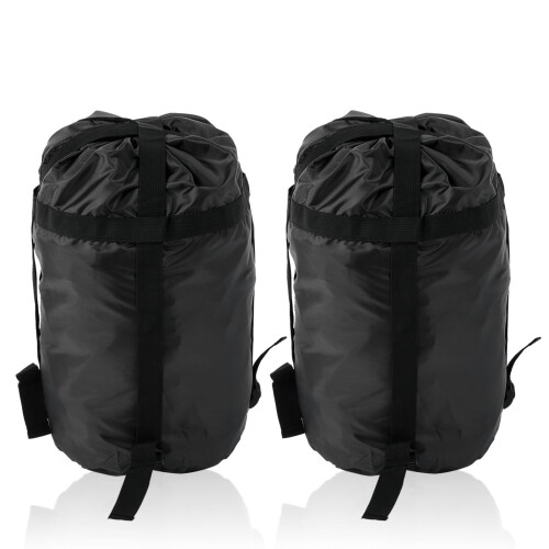 Cyrank Compression Stuff Sack, 2Pcs Compression Sack for Sleeping Bag, Nylon Sleeping Bag Stuff Sack, Sleeping Bag Compression Sack Waterproof,