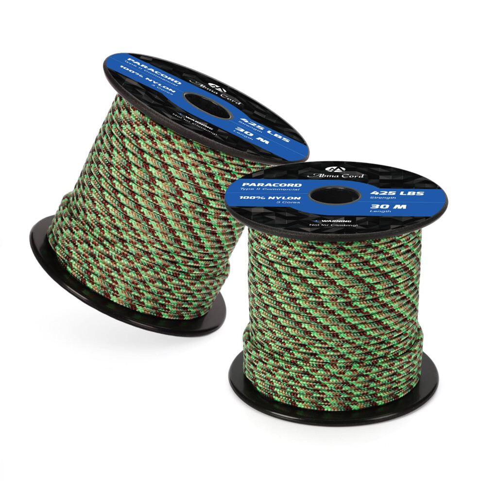 Photos - Climbing Gear Abma Cord Paracord 425 lbs 3mm 100 Nylon 30M - Neon Green Flame AC-MC330-yglvhuoyan