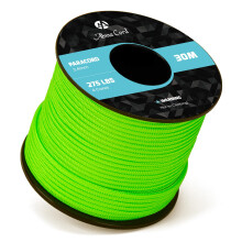 Abma Cord 2.4mm Paracord 275 30m Nylon Rope 4 Strands Tactical Parachute Cord - Max. 125kg (275lbs) - Neon Green