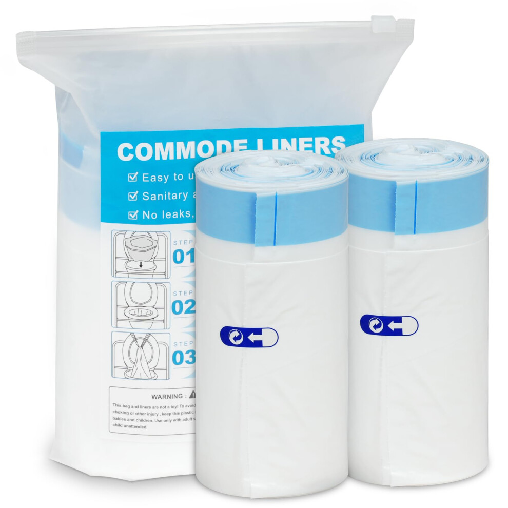 Acwoo Commode Liners For Bedside Portable Toilet Chair Bucket, 40 Pack Disposable Toilet Bags For Adults Universal Fit, Adult Portable Toilet Bag With