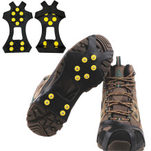 YQBFTC Crampons, Snow Grips, 10 Spike Ice Grips for Shoes & Boots, Microspikes for Walking, Jogging, Climbing & Hiking (XL)