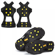 Aartner Ice Cleats, Ice Grips Traction Cleats Grippers Non-Slip Over Shoe/Boot Rubber Spikes Crampons Universal Slip-on Stretch Fit Snow & Ice Spikes
