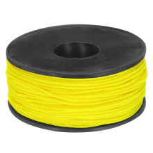 sourcing map 1.18mm x 164 Feet Paracord Micro Cord Rope 100 LB Polyester Braided Cord Spool for Camping Outdoor Jewelry Bracelet, Lemon Yellow