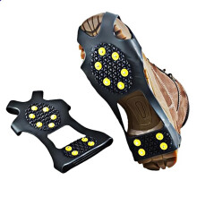 Aartner Ice Cleats, Ice Grips Traction Cleats Grippers Non-Slip Over Shoe/Boot Rubber Spikes Crampons Universal Slip-on Stretch Fit Snow & Ice Spikes