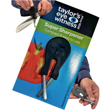 Taylors Eye Witness Pocket Sized Knife Sharpener - Easy To Use Manual Pull Through Sharpening Tool For Plain Edge Knives. Popular Handheld Kitchen