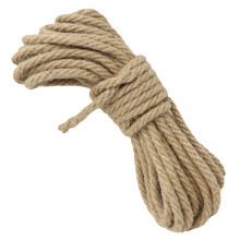 KuTi Kai Multi Functional Natural Hemp Cord Ropes Soft Hemp Cord Ropes 6 mm Braided Cord (Natural-5M(16ft))