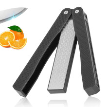 Knife Sharpener 400 or 600 Grit Double Sided Folding Manual Knife Sharpener Diamond File Handheld Sharpening Stone Diamond Whetstone for Outdoor