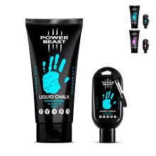 POWER BEAST Colored Liquid Chalk, 2 Bottles Combo of 250 + 50 ML, Liquid Sport Chalk, Free Professional Hand Grip for Gym, Weightlifting, Rock