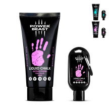 POWER BEAST Colored Liquid Chalk, 2 Bottles Combo of 250 + 50 ML, Liquid Sport Chalk, Free Professional Hand Grip for Gym, Weightlifting, Rock