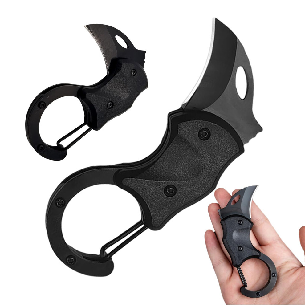 Roontin Pocket Knife - Uk Legal Small Pocket Knife For Men, Cool Carabiner Knife Box Cutter With 1.34 Inch Stainless Steel Blade, Mini Folding Knives