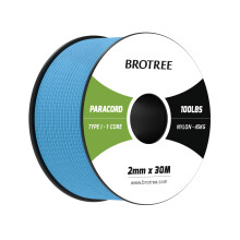 Brotree Paracord 2mm 30M 100% Nylon Rope 1 Strand Parachute Cord for Outdoor, Craft, DIY - 45kg Breaking Load (Sky Blue)