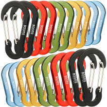 Booms Fishing CC1 Multi-Use Carabiner Clip, 20 Pack Small Caribeener Clips, Mini Keychain Caribeaner Clip 2 inch, Aluminum D Ring Carabiners,