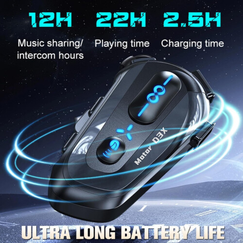 Ακουστικά Bluetooth Intercom για Μοτοσικλέτα Υψηλής Ποιότητας Hank&Hanker, Αδιάβροχο IP56 6 1