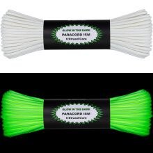 Brotree Glow in The Dark Paracord 550 4mm 15m Luminous Rope 9 Strands Parachute Cord for Crafting, DIY, Tent, Camping