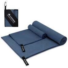 flintronic 2 Pack Microfibre Towel, 180x60CM+80x40CM Microfibre Travel Towel, Lightweight Absorbent, Ultra-lightweight & Fast Drying, for Yoga,Camping