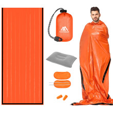 flintronic Survival Sleeping Bag, Emergency Bivvy Bag, Emergency Rescue Blanket, Rescue Tent, Reusable, Waterproof, Ultralight, Heat-Repellent, Cold