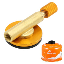 Camping Nozzle Bottle Convert Adapter Connector for Butane Canister to Screw Gas Cartridge - Short Tube