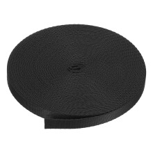 PATIKIL 11 Meters Webbing, 10mmmm Polypropylene Webbing Strap Heavy Webbing Roll Chair Straps for Indoor Outdoor Climbing DIY Crafting, Black