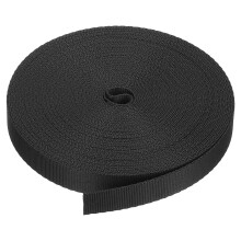 PATIKIL 11 Meters Webbing, 16mm Polypropylene Webbing Strap Heavy Webbing Roll Chair Straps for Indoor Outdoor Climbing DIY Crafting, Black