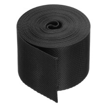 sourcing map Flat Nylon Webbing Strap 2 Inch 5 Yards Polypropylene Webbing Black for Backpack, Luggage-rack, Outdoor Climbing, DIY Craft