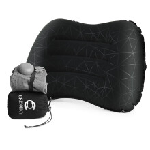 Camping Pillow with Built-in Pump - Inflatable Pillows - Travel Pillows for Backpacking & Airplane, Lumbar Support Blow Up & Press to Inflate Pillow,