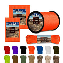 HERCULES 550 Paracord 4mm Type III 7 Strands Parachute Cord, 100' Neon Orange Utility Rope for Crafting, DIY, Camping, Survival, Outdoor