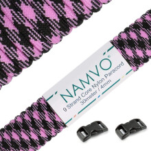 Namvo 550 Paracord Mil Spec Type III 9 Inner Strands Nylon Parachute Cord Strong Breaking Strength 100 Feet Pink