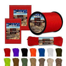HERCULES 550 Paracord 4mm Type III 7 Strands Parachute Cord, 50' Imperial Red Utility Rope for Crafting, DIY, Camping, Survival, Outdoor