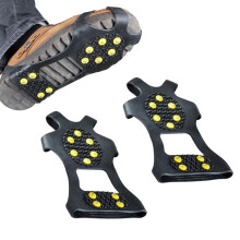YUANCOX Ice Snow Grippers Anti Slip Grips Crampons Ice Cleats Traction for Boots Shoes Ice Snow Winter Non-slip Shoes Grips Cover 10-Stud Slip-on