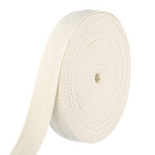 sourcing map Cotton Webbing 32mm x 14m (W x L) Polyester Cotton Weave Webbing Strap Twill Tape Ribbon for Art and Crafts Webbing Tote Bag Handles