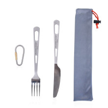 Boundless Voyage Ultra Light Titanium Knife and Fork Camping Outdoor Tableware Cutlery Set 2 Pcs