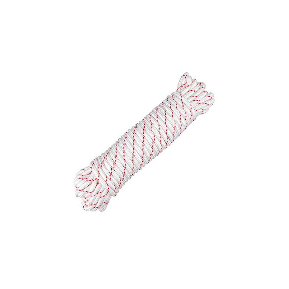 G2plus 20M White Multi-Functional Nylon Rope, 8Mm Thick Heavy Duty Hanging Cord String, Traction Tying Rope For Camping Outdoor Garden 5051224888917