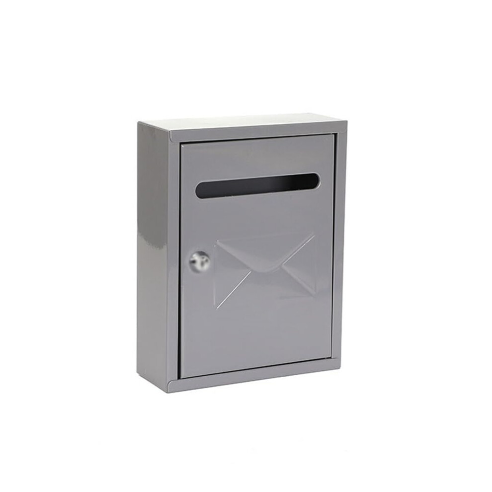 European Style Iron Mailbox Gray Durable Metal Wall Mount Mailbox For Home Entryway And Letters 9073542209317