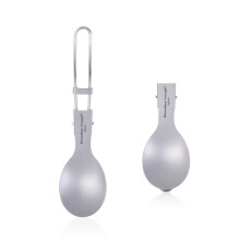 Boundless Voyage Titanium Folding Spork Fork Set - Outdoor Camping Tableware - Travel Cutlery Ti1021T