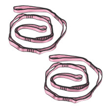 PATIKIL Daisy Chain Straps, 2 Pack Strong Climbing Strap Adjustable Nylon Chain Sling with 8 Loops for Aerial Yoga Hammock Swing, Pink