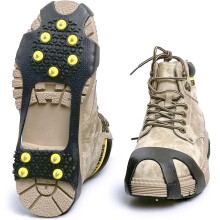 EWENYS Ice & Snow Grips for Shoes and Boots, Removable Snow Shoe Spikes, Anti Slip Ice Grippers for Trekking, Hiking, Jogging in Winter(M)