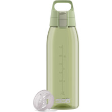 Sigg - Tritan Water Bottle - Total Color ONE Eco Green - Suitable For Carbonated Beverages - Dishwasher Safe - Leakproof - Featherweight BPA Free - 1L