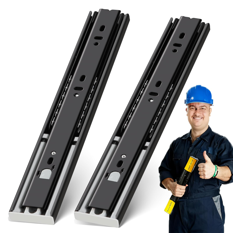 16 Inch Push To Open Drawer Slides Full Extension Heavy Duty 100Lb Handleless Cabinet Runners Rustresistant 9073542209331