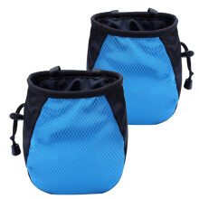 FUZVOL 2 Pcs Climbing Chalk Bag Blue Bucket Magnesium Chalk Bag with Belt Adjustable Pocket and Drawstring for Climbing Rock Outdoor Bouldering